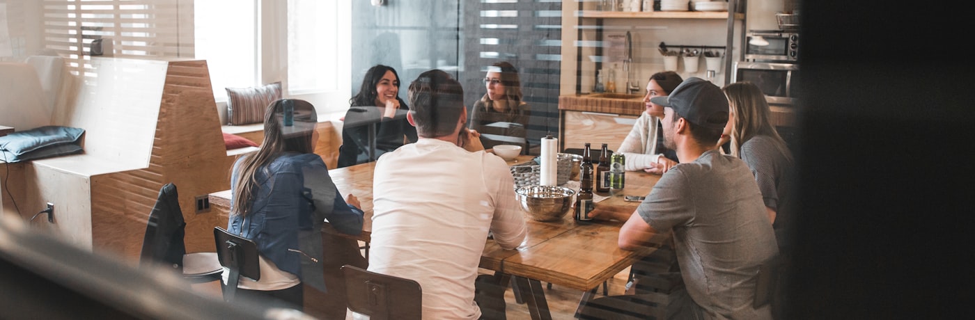 Professionals from different sectors in conversation
